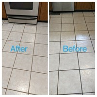 Before and after Grout and Tile cleaning
